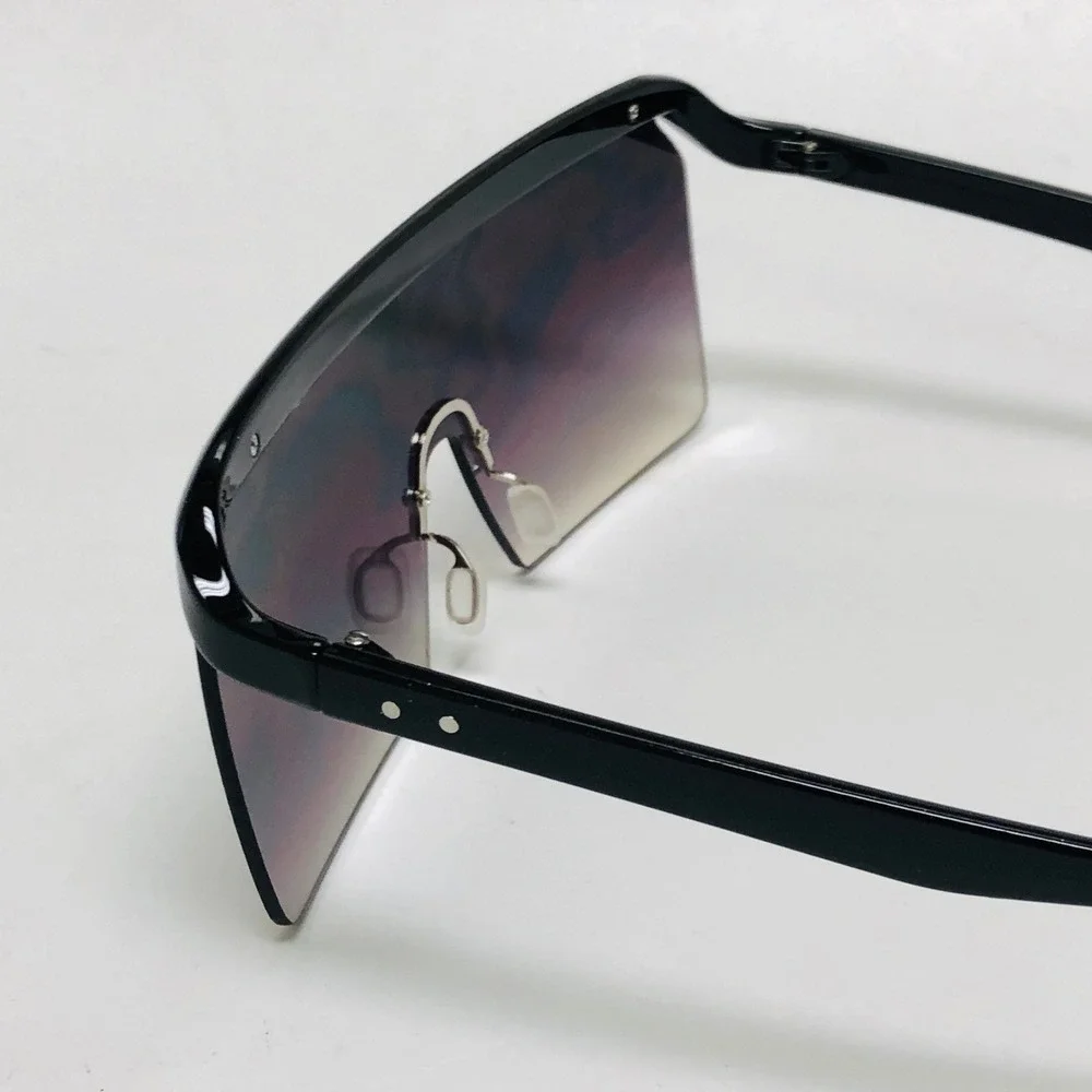 Shield Sunglasses Oversized Rimless Visor One Piece Lens‎ Fashion Shades Gafas